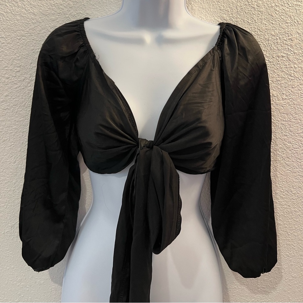 black tie front top